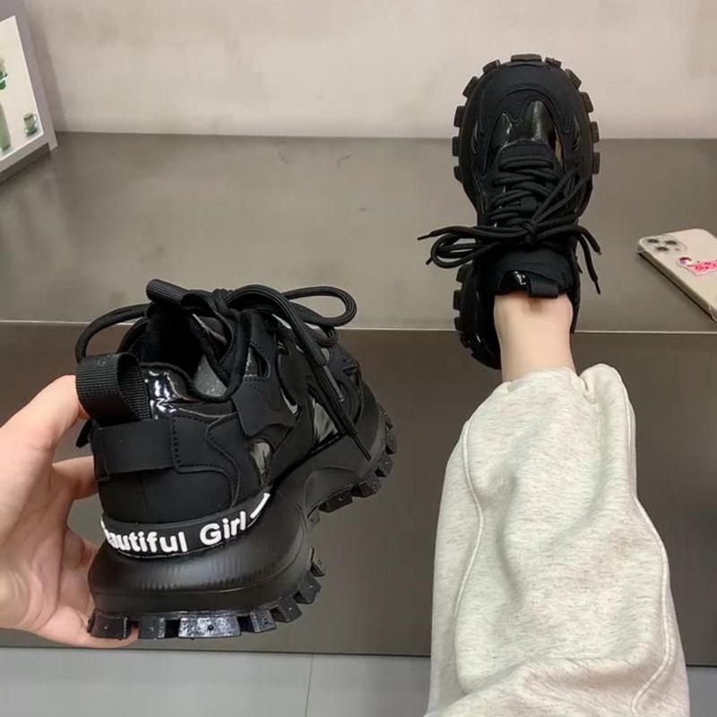 Thick Bottom Color Collision Waffle Women's Sneakers Fall And Winter New Women's Shoes Fashion Versatile Wear Comfortable Lightweight Casual_voghion.com