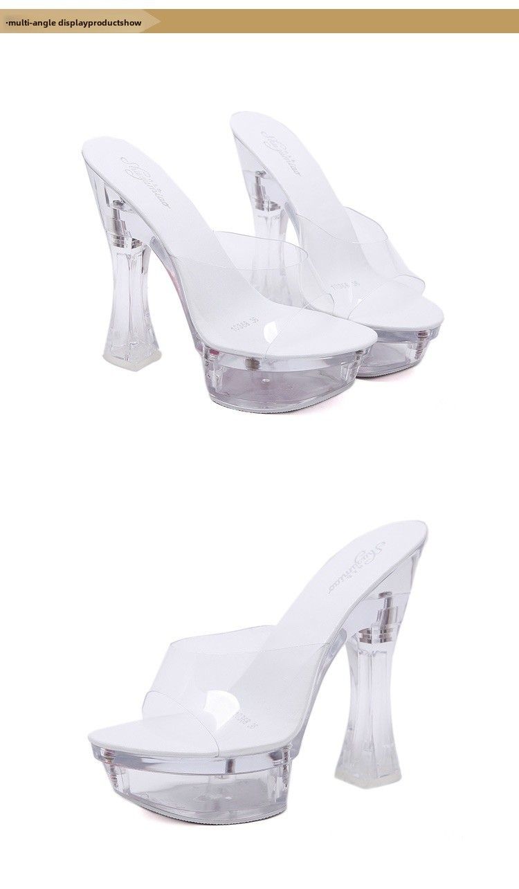 Damen-Hausschuhe mit Kristallabsatz, dicker Boden, rutschfest, wasserdicht, Sommersandalen, lässiger Stil, PVC-Material, Erwachsenengröße_voghion.com