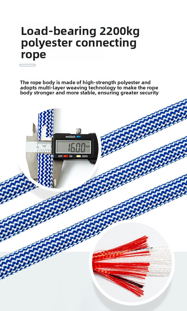 CE EN355 Gurt-Rückenverbindungsschutz Polyester Verdickter Doppelter großer Hakenpufferpaket Absturzsicherungsseil_voghion.com