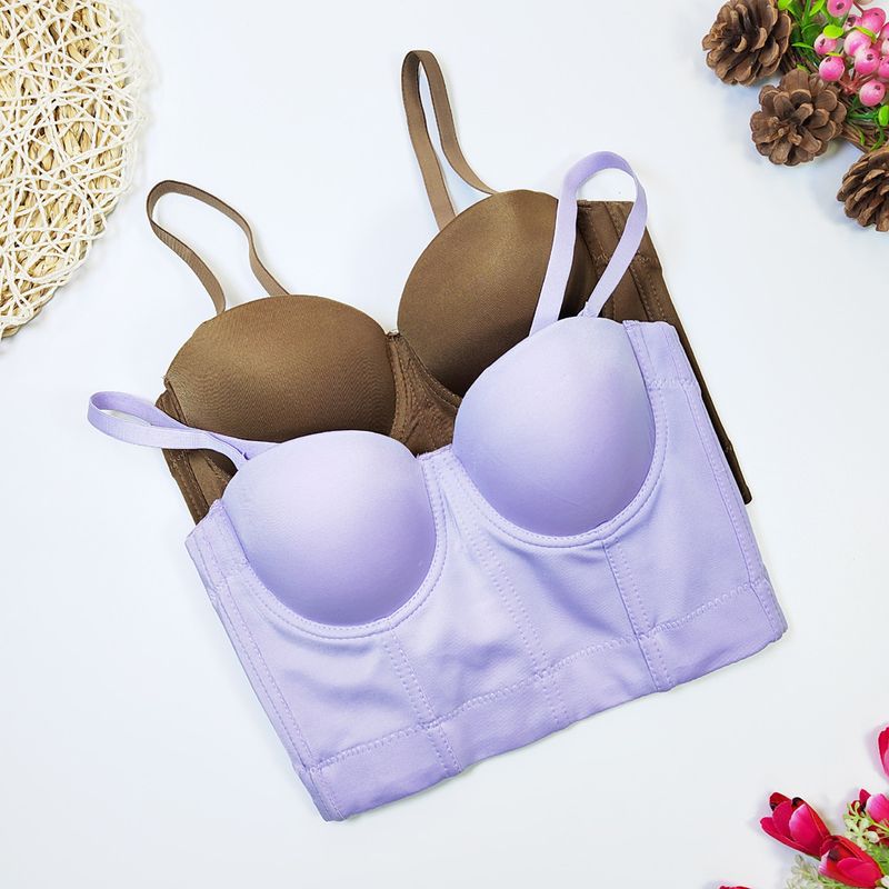 Vêtements pour femmes, caraco grande taille sans sous-vêtements, hauts pour filles sexy, style court, nombril exposé, haut tube sexy en arête de poisson, couleur unie_voghion.com