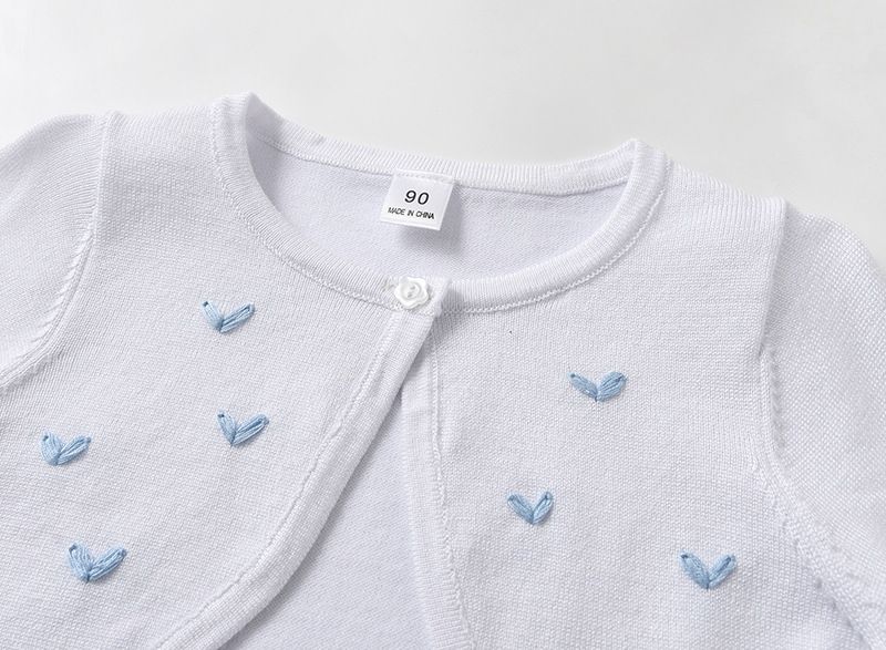 Mutter-Tochter-Kleidung Frühling und Herbst Handbestickte Liebesmädchen-Strickjacke Pullover Schal Kinder Sommer Dünnes Klimaanlagenhemd_voghion.com