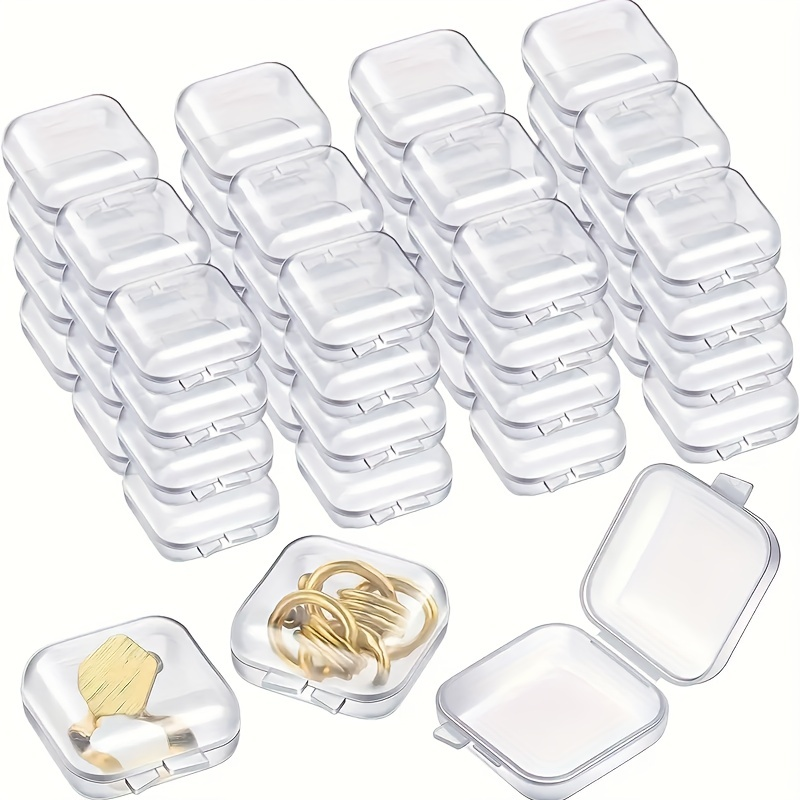 Boîte de rangement en plastique transparent avec couvercle pour bijoux, boucles d'oreilles et colliers, 20/40 pièces - Organisez et protégez vos objets de valeur_voghion.com