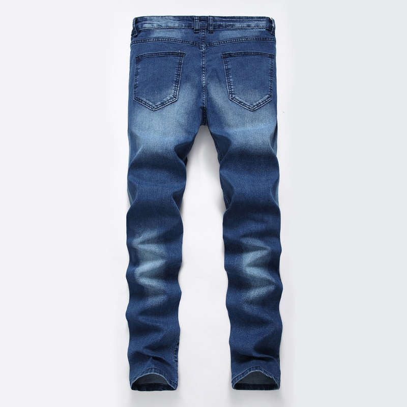 Jeans dritti elasticizzati da uomo pantaloni in denim multicolore da uomo slim_voghion.com