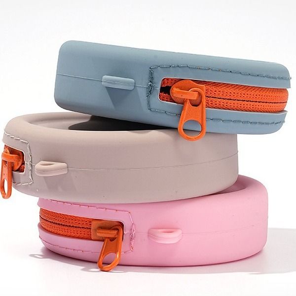 Solid Color Creative Silicone Round Fashion Korean Version Accessory Bag Student Clutch Diving Material Coin Purse_voghion.com