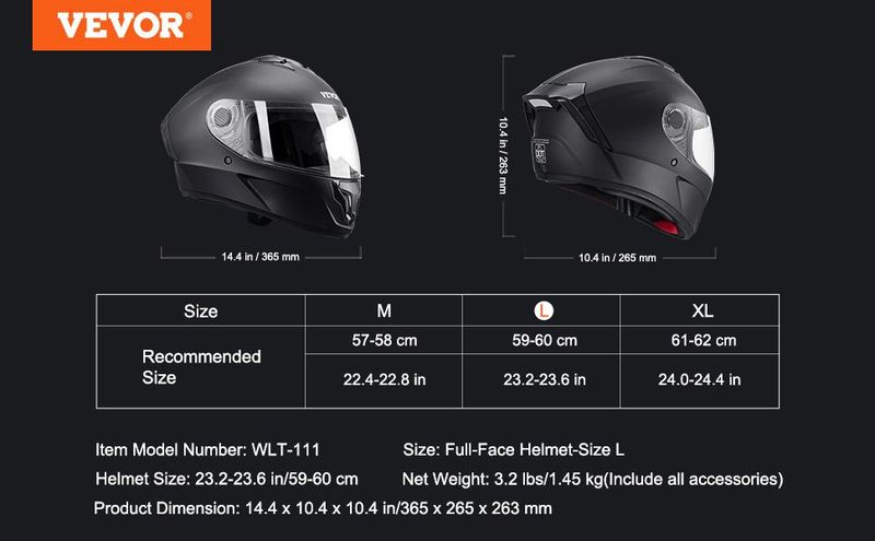 VEVOR Full Face Motorcycle Helmet Motocross Helmet With Bluetooth Slot_voghion.com