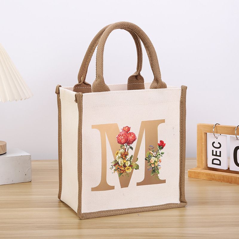 Leinwand Ölgemälde große Kapazität umweltfreundliche Einkaufstasche Lunchbox Tragetasche_voghion.com