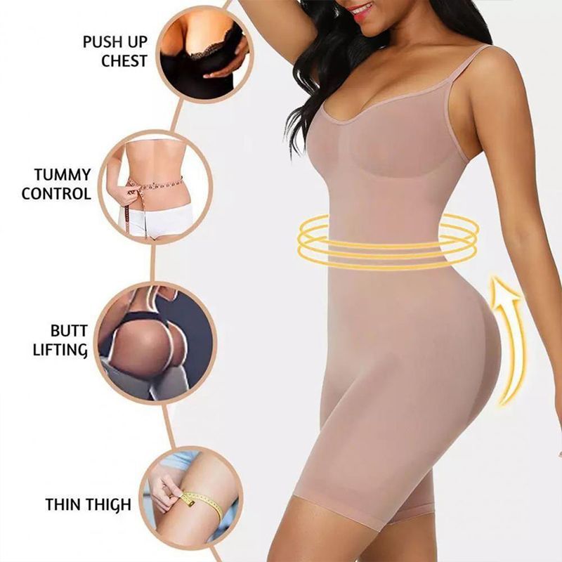 Damen Korsett Hüftlift Nahtloser Body Shaper Ganzkörperschlinge Bauchformung Body Einteiler Unterwäsche Groß_voghion.com