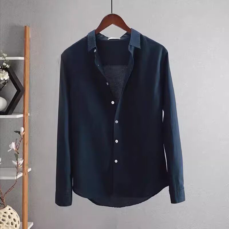 Camicia sottile e di alta qualità, camicia casual da uomo a maniche lunghe, giacca_voghion.com