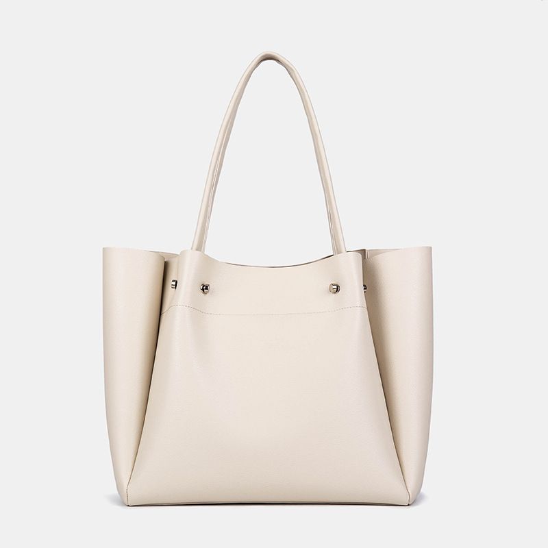 Damentaschen Neue Einkaufstasche aus weichem Leder mit großer Kapazität Eine Schulter-Handtasche für Pendler Original One Piece_voghion.com