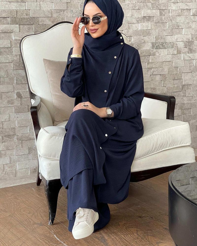 Women's Clothing special supply Arabic style two piece suit 2024 spring and autumn new long sleeved shirt and trousers suit_voghion.com
