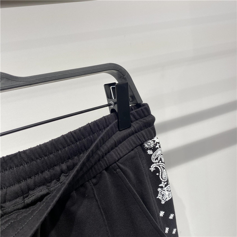 Men's Clothing Spring and Summer Thin Black Cashew Bouquet Foot Pants Knitted Fashion Casual Pants Drawstring Pants B3GBB2121_voghion.com