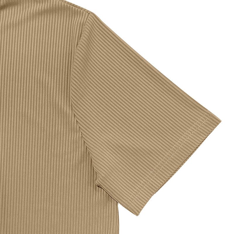2024 Sommer Neues Hemd Reißverschluss Streifenkleid Lässiges Polokragen Kurzarm Herren T-Shirt_voghion.com