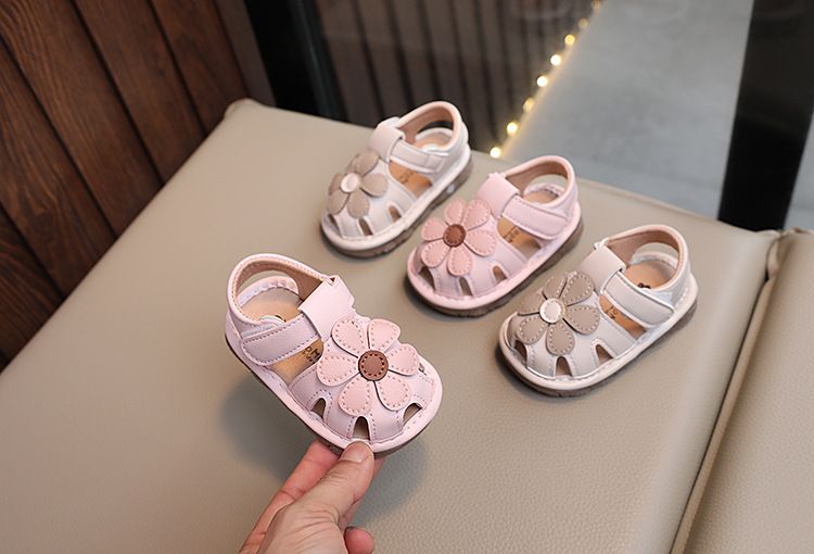 Barnesko Sommer babysandaler 0-1-2 år myk såle småbarnssko jenter prinsesse lukket tå anti-kick sandaler baby calling sko_voghion.com