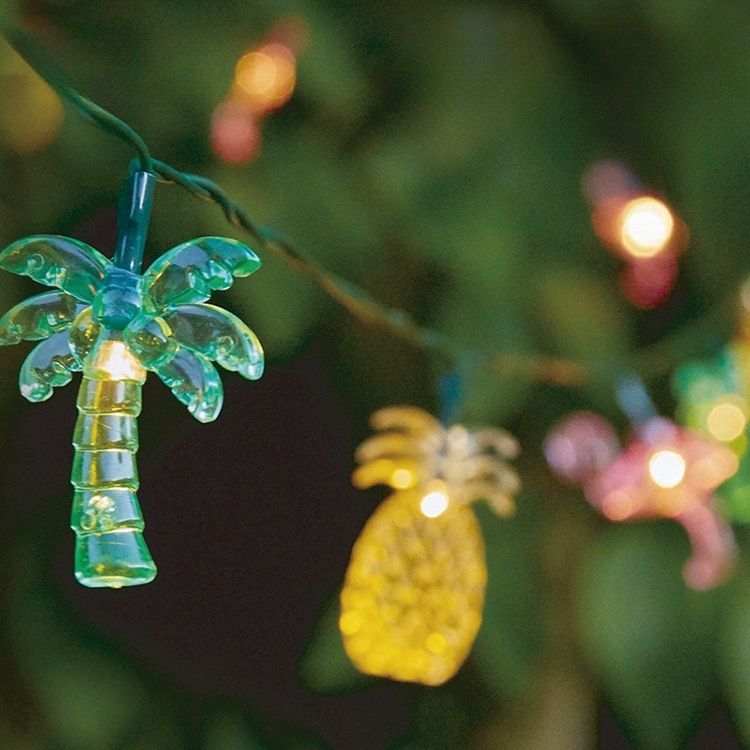 Stringa di luci solari a LED, ananas, cocco, fenicottero, piccola stringa di luci estive, cartone animato, luce decorativa, stringa lampeggiante_voghion.com