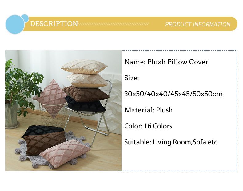 Plush Cushion Cover 45x45cm Nordic Pillow Cover For Sofa Living Room Home Decor Pillowcases Decorative Pillows For The Couch_voghion.com