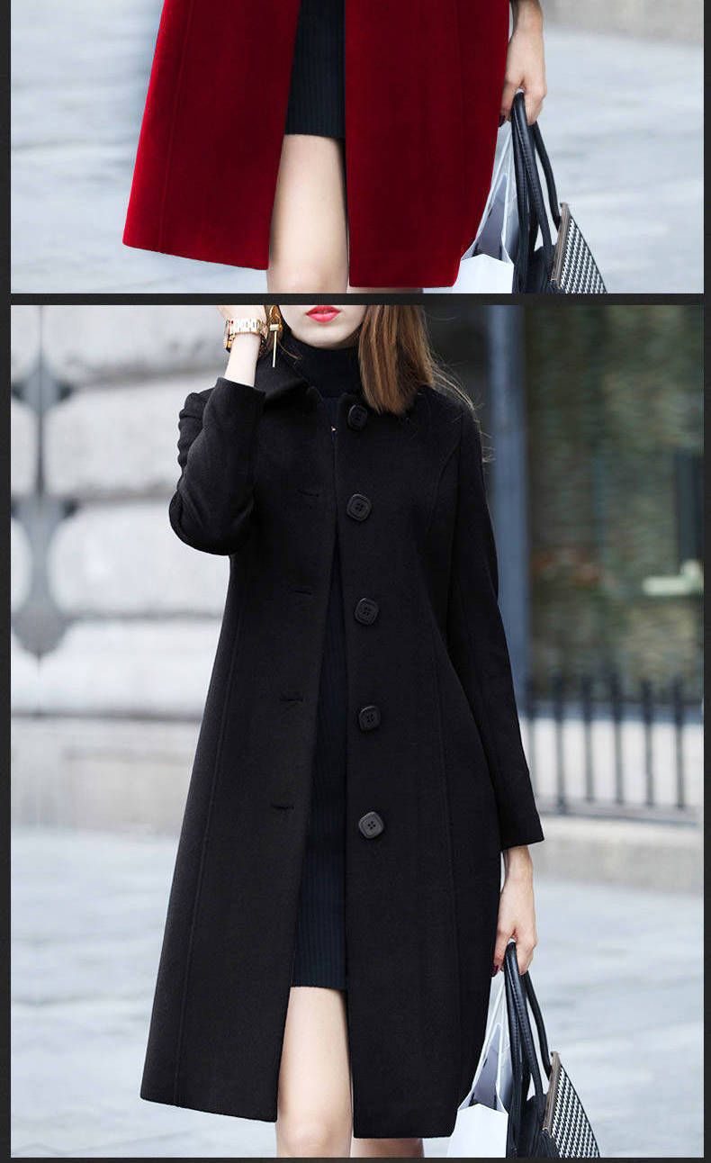 Roupas femininas Casaco de lã feminino, comprimento médio, estilo britânico, 2024 primavera e outono novo casaco de lã fino, terno de lã fino feminino_voghion.com