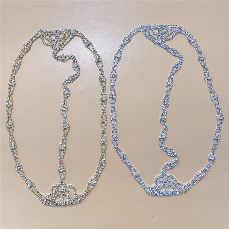 Catena per capelli con cinturino a cerchio multistrato in cristallo con diamanti ad acqua da sposa, vendita calda_voghion.com