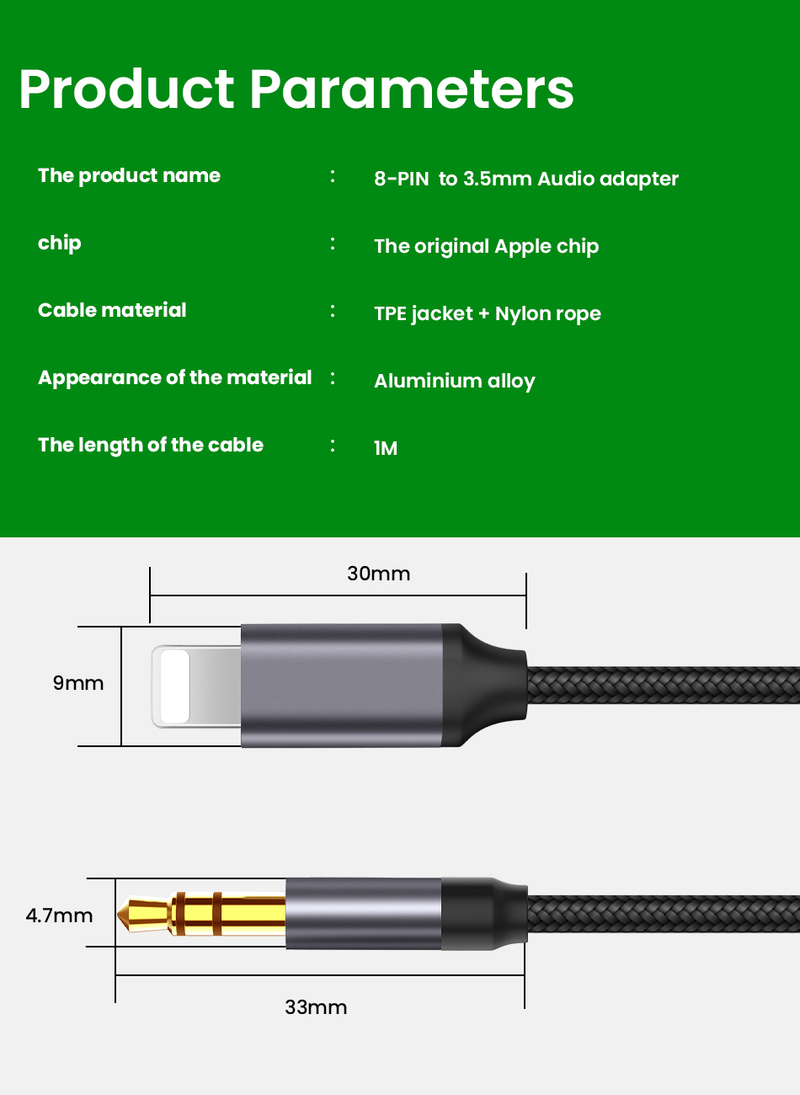 3.5mm Jack Aux Kablosu Araç Hoparlörü Kulaklık Adaptörü iPhone 14 13 12 11 Pro iOS 14 için Ses Dağıtıcı Kablosu_voghion.com
