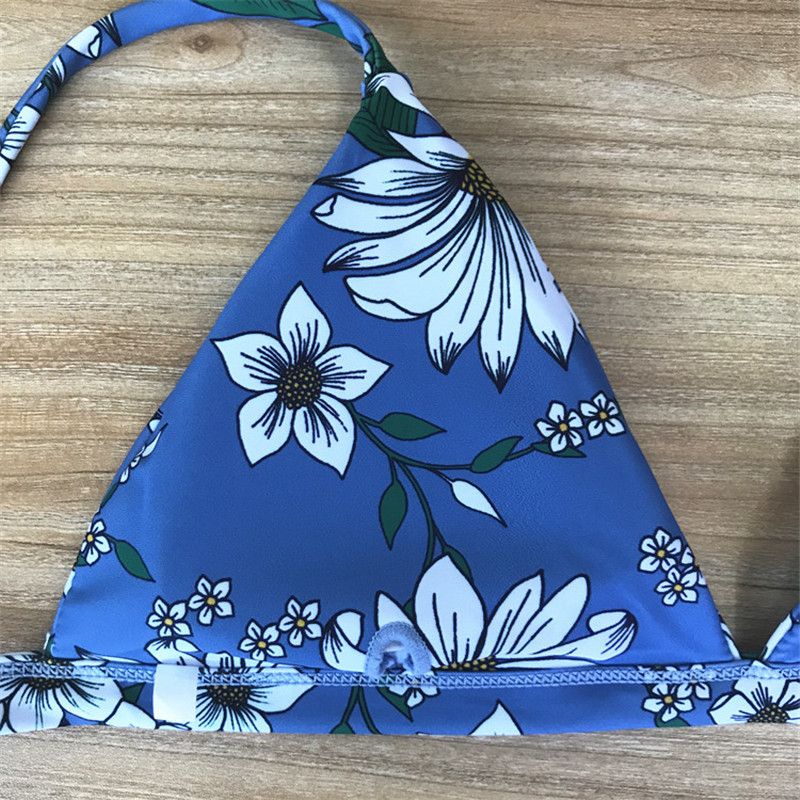 Maillot de bain dos nu imprimé bikini fendu pour femme bikini noir_voghion.com