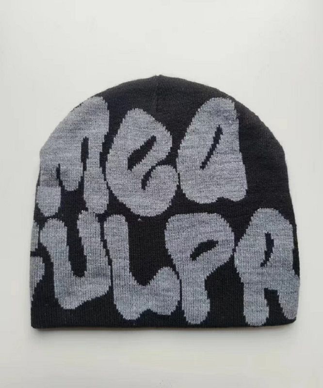 Berretto invernale caldo in jacquard lavorato a maglia con lettere hip-hop Mea, unisex_voghion.com