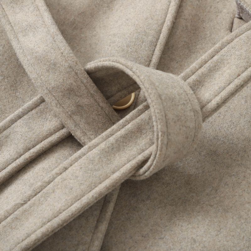 Women's Long Wool Blend Coat With Faux Fur Collar – Stylish Winter Outerwear For Street Fashion (XS/S/M/L)_voghion.com