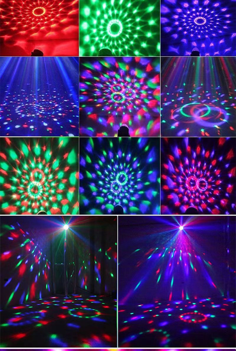 Éclairage de Noël télécommande LED petite boule magique mini boule magique en cristal lampe colorée à commande vocale lampe rotative lampe laser lampe de scène KTV_voghion.com