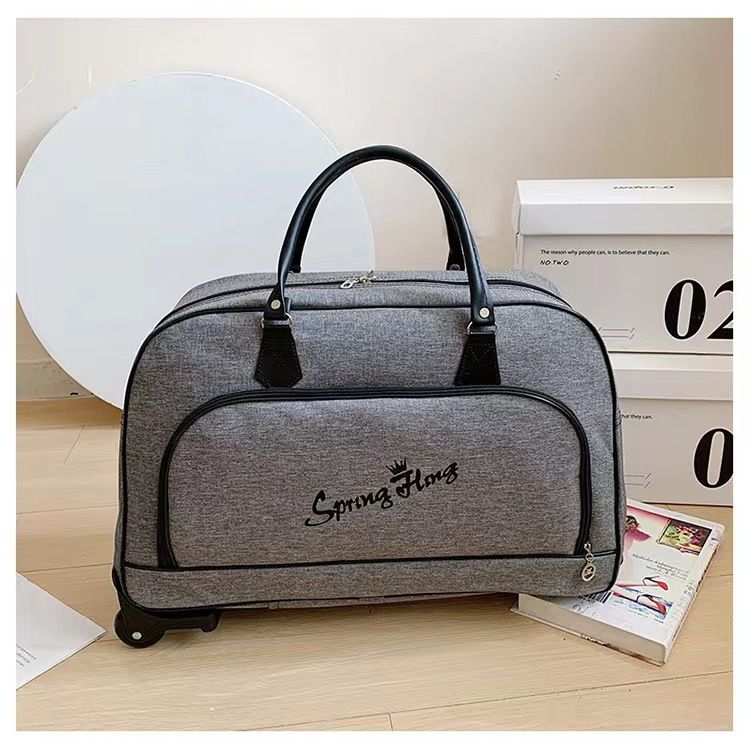 Sac de rangement pliable de grande capacité avec roulettes, sac souple et portable pour voyage, pour hommes et femmes_voghion.com