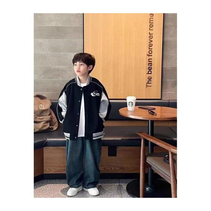 Children's coat 2024 medium large children's autumn styles boys' spring hooligan handsome, trendy and cool ball clothing_voghion.com