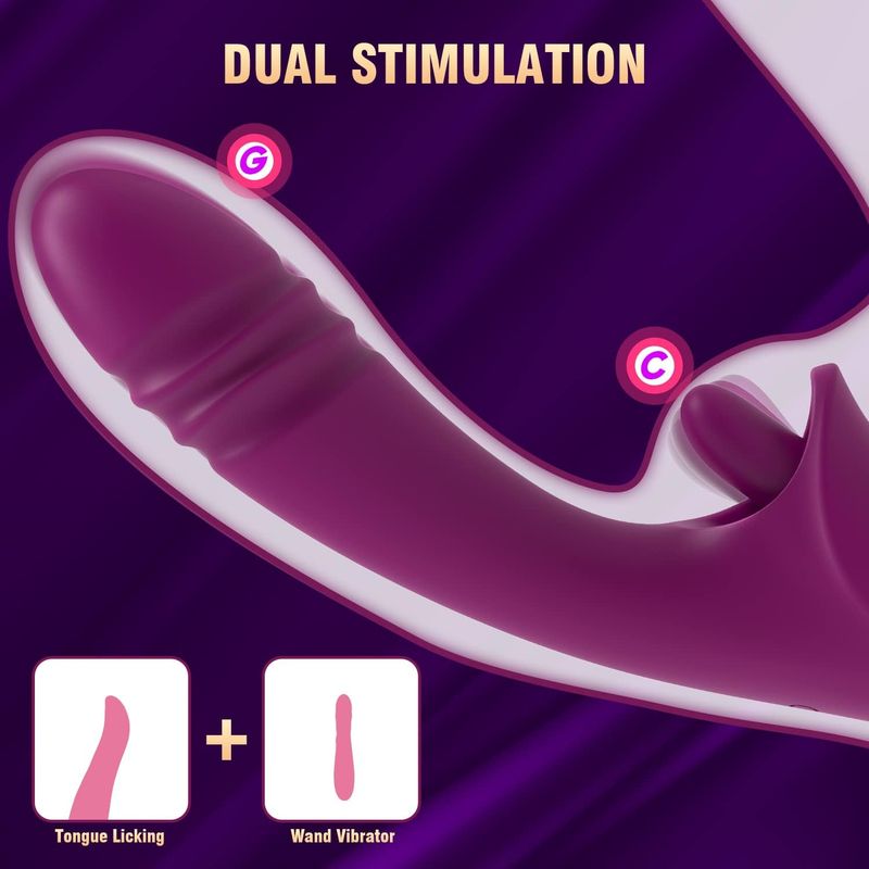 Clitoral G Spot Vibrator Sex toy for women Telescopic Dildo Clitoralis Stimulator 10 Licking Vibrating Modes Adult Toys_voghion.com