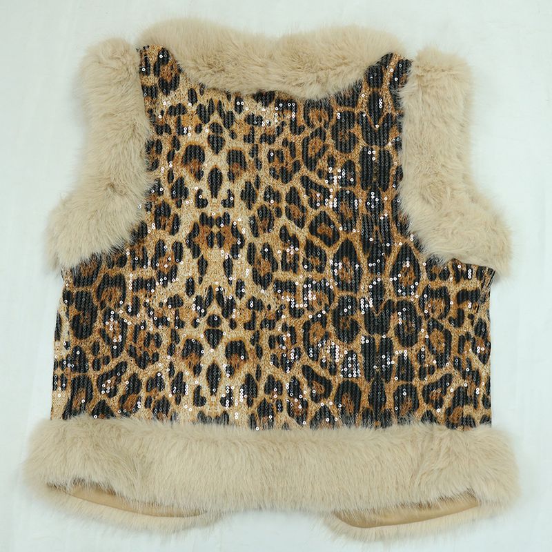 Abbigliamento da donna, moda casual da donna, stampa leopardata, paillettes, due pezzi, pelliccia, strisce, top senza maniche, pantaloni attillati per donna_voghion.com