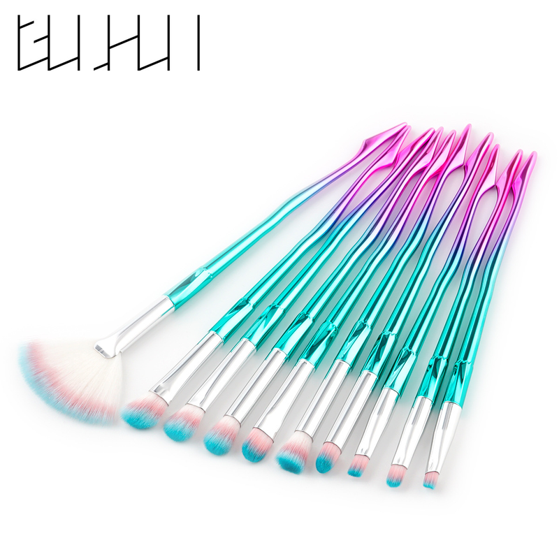 10 Stück Make-up-Pinsel, schöne Beine, Augenset, Beauty-Tools, Fächerpinsel, Lidschattenpinsel, Make-up GUJHUI_voghion.com