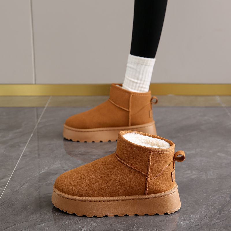Snow Boots Women 2024 Winter New Women's Shoes Short Tube Warm Cotton Shoes Plus Velvet Thick Shoes Women's Boots_voghion.com