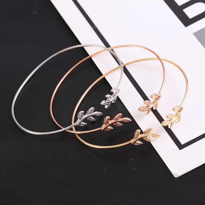 Accessori Bracciale da donna in foglia di rame, semplice e versatile, in metallo_voghion.com