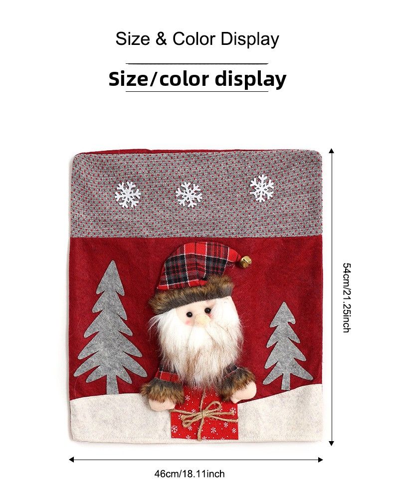 Neue Weihnachtsstuhlabdeckung aus Kunstleder, dreidimensionale Puppenstuhlabdeckung, europäische und amerikanische Tisch- und Stuhlabdeckung, Verkleidungsrequisiten_voghion.com