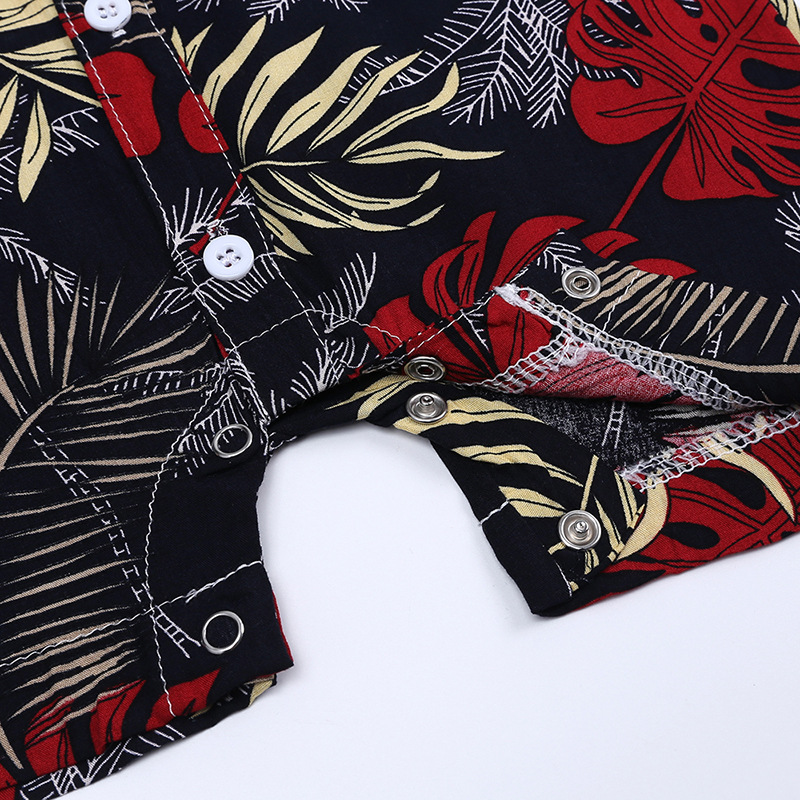 Mother&Kids Completo estivo per bambini Camicia a maniche corte stampata per ragazzi Set di due pezzi_voghion.com