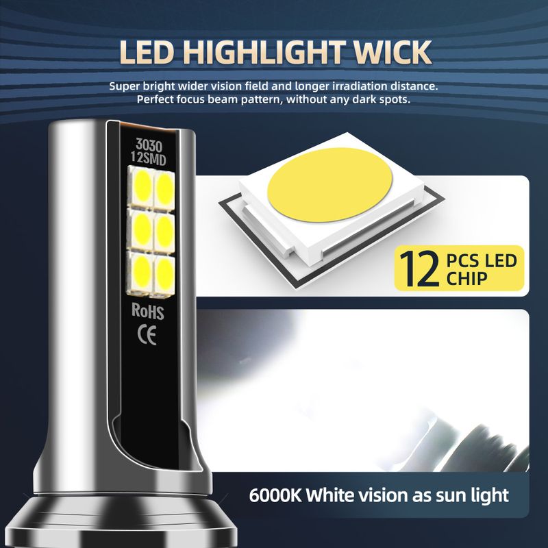 LED Headlight High Low Beam 9005 H11 H8 H9 Fog Light Bulbs Auto Car Headlamp Replacement For Honda Civic 2016 2017-2019_voghion.com