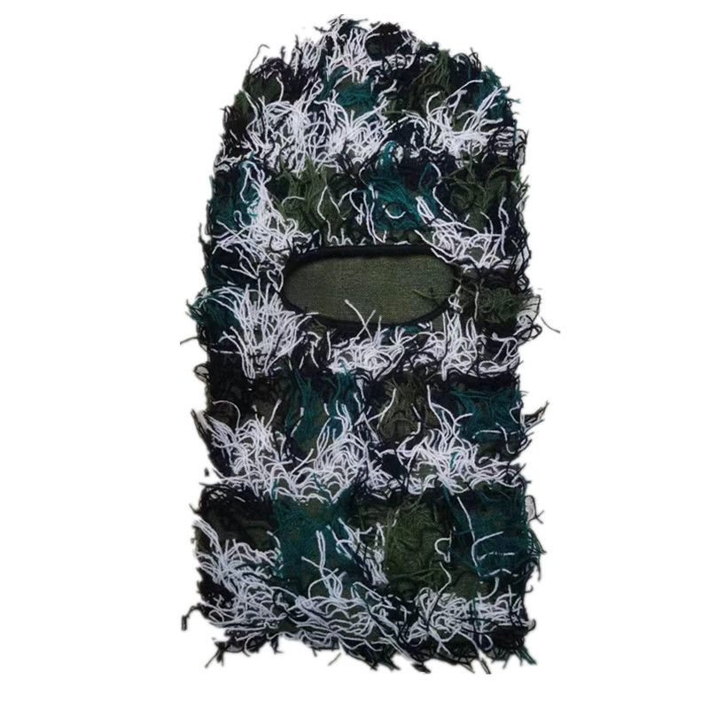 Passamontagna lavorato a maglia mimetico con un solo foro, copricapo in lana alla moda personalizzato_voghion.com