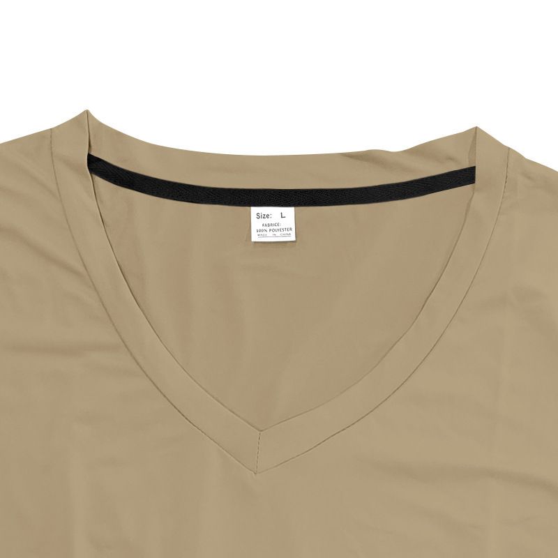 Herrenbekleidung T-Shirt Einfarbig V-Ausschnitt Kurzarm Sommer Neue Große Größe Trend Tops_voghion.com