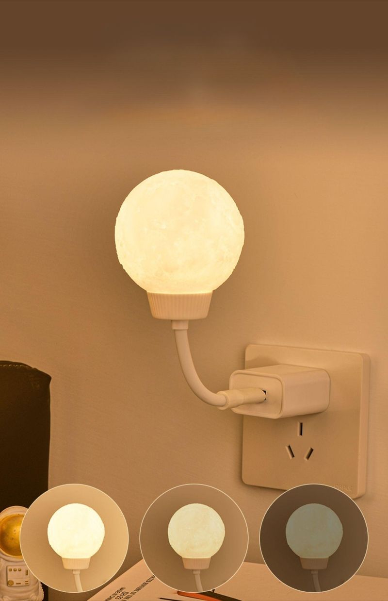 Luce notturna lunare con controllo vocale intelligente, USB, protezione per gli occhi, per la camera da letto, per bambini, Internet, celebrità, esplosione, lampada da comodino_voghion.com