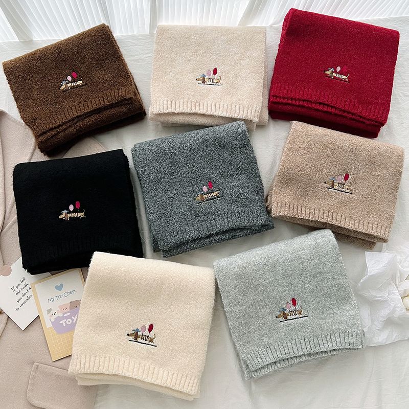 Nuova sciarpa di lana a forma di cucciolo di palloncino con sensazione di alta qualità, sciarpa calda invernale da donna, coppia di studenti semplice e versatile,_voghion.com