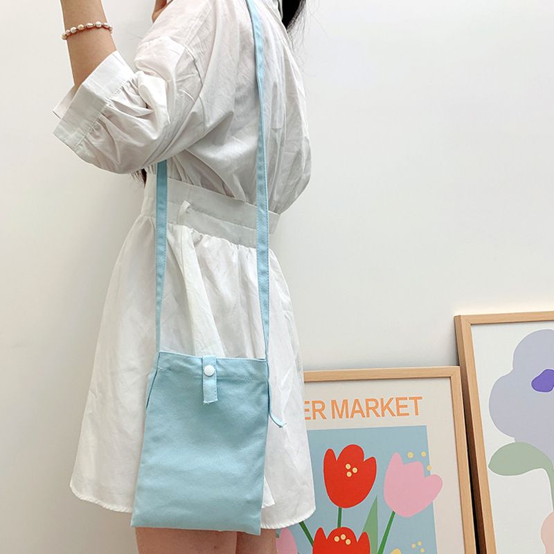 Borsa a tracolla piccola quadrata in tela minimalista, a tinta unita, portatile, per donna_voghion.com