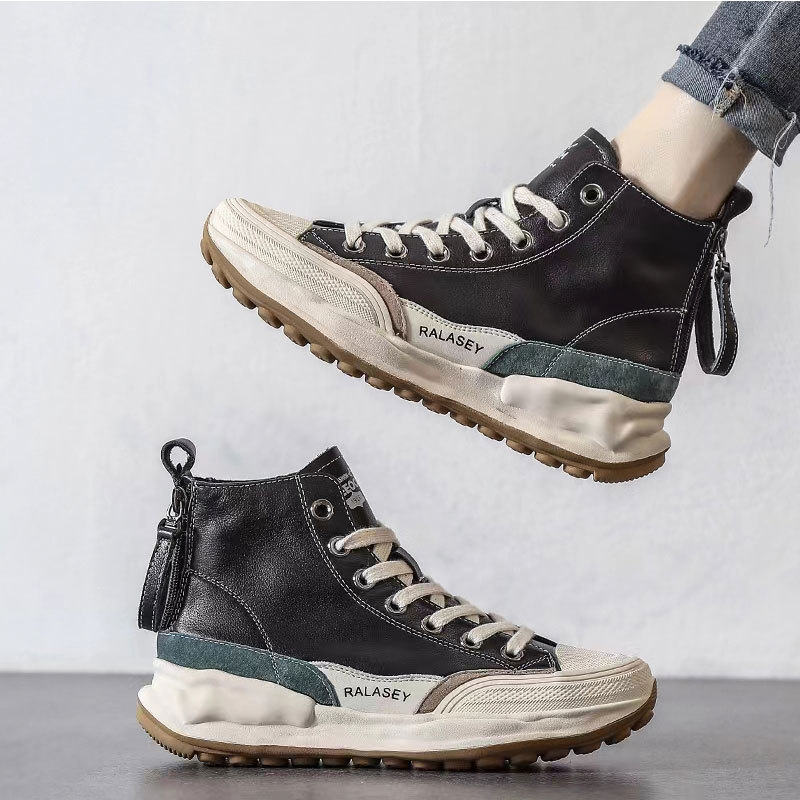Stil High-Top Korean Trendy Für Frauen Sommer Herbst Neue Ins Dicken Sohlen Höhe-Erhöhend Weiß Schuhe Internet_voghion.com