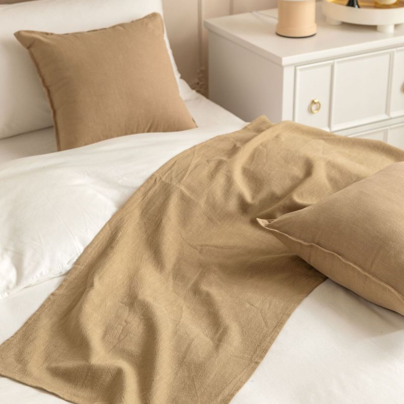 Asciugamano da letto in cotone e lino, semplice e alla moda, di colore solido, per hotel, locanda, in cotone e lino_voghion.com