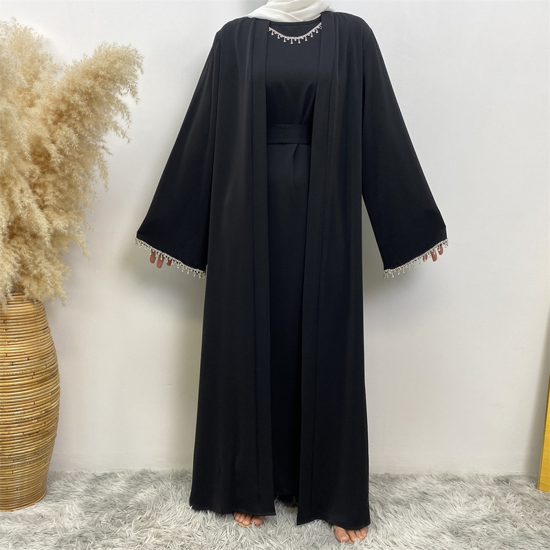 Ärmlös klänning för kvinnor plus muslimsk kofta_voghion.com