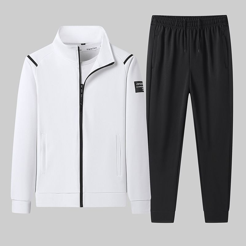 Sport- und Freizeit-Set mit Stehkragen, Strickjacke, Sweatshirt und Hose, vielseitiges zweiteiliges Set für Herren_voghion.com