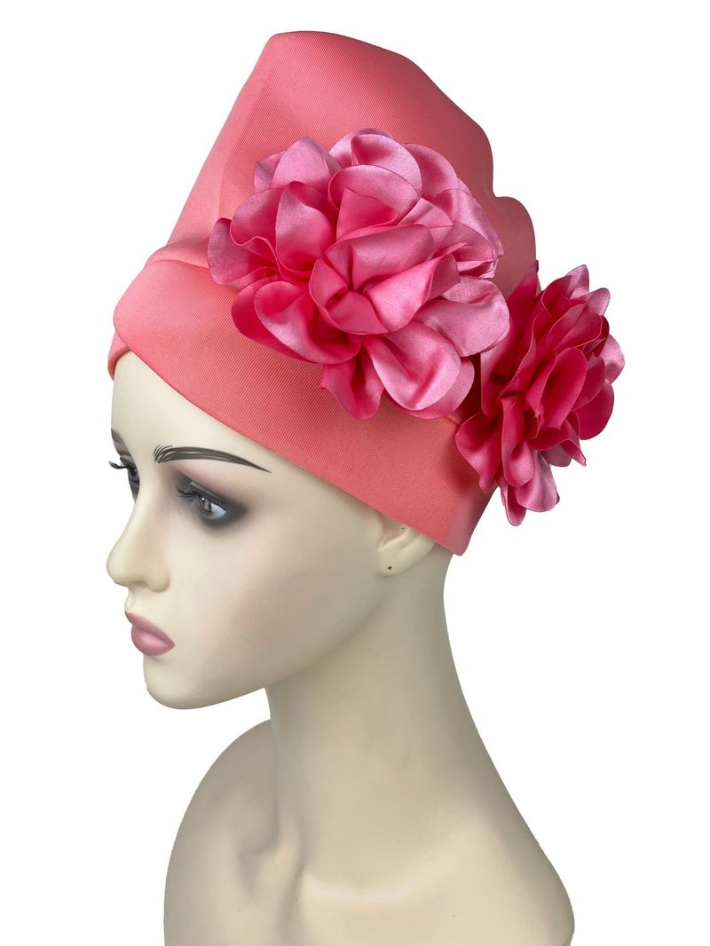 Damen Hijab Hut übertrieben Hut Luftschicht Seite große Blume Hut Moslemischer Hut Baotou Hut_voghion.com