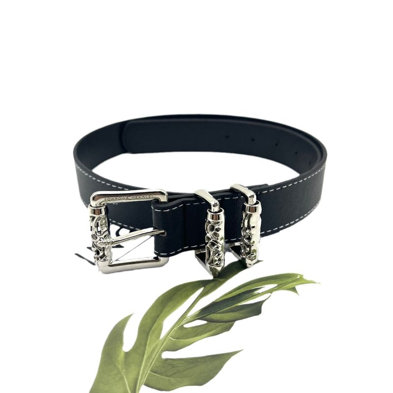 Häkelschnalle für Männer mit Roller Hollow Vine Punk Paar Damengürtel Promi Gleicher Stil Perforiert_voghion.com