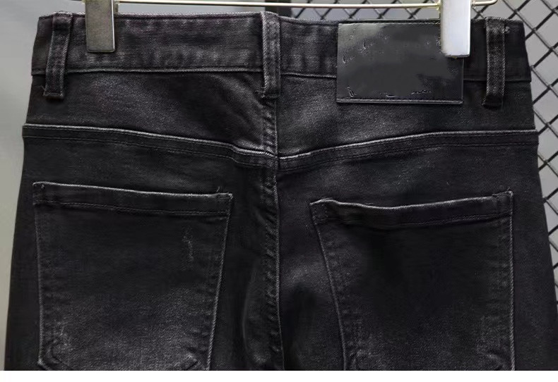 Hot Diamond Jeans Muotimerkki Elastinen Slim Fit Pienet Jalat Syksyiset Brodeeratut Miesten Housut_voghion.com