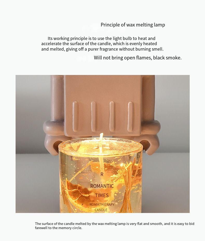 Creative Robot Resin Wax Table Timer Dimmable Bedroom Aromatherapy Bedside Hot Melt Lamp Candle Melting_voghion.com