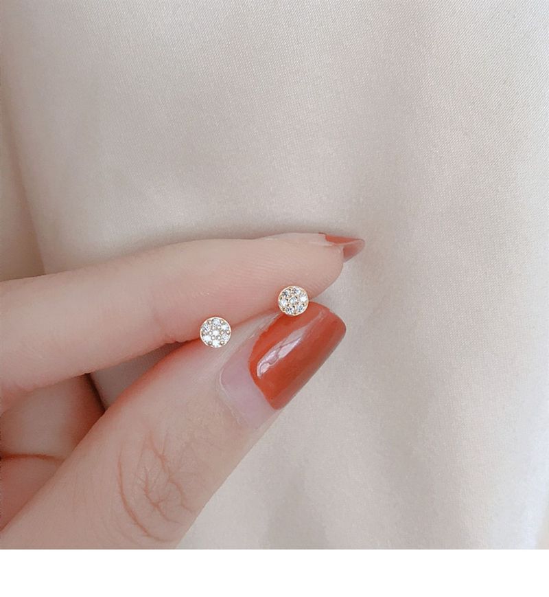 Mini unsichtbare Ohrstecker für die Arbeit kleine Blume Herz Lotus Ohrstecker Silber Zirkon Scheibe Ohr Knochen Ohrstecker für Frauen_voghion.com